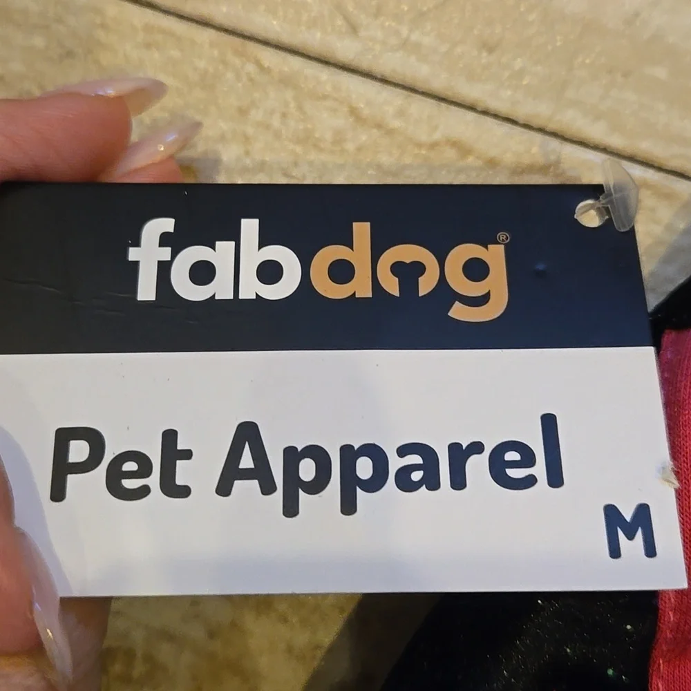 New Fabdog Diva Black and Pink Sparkly Velour Pet Jogging Suit/Costume